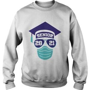 Senior 2021 Sunglasses Mask Graduation Sweatshirt